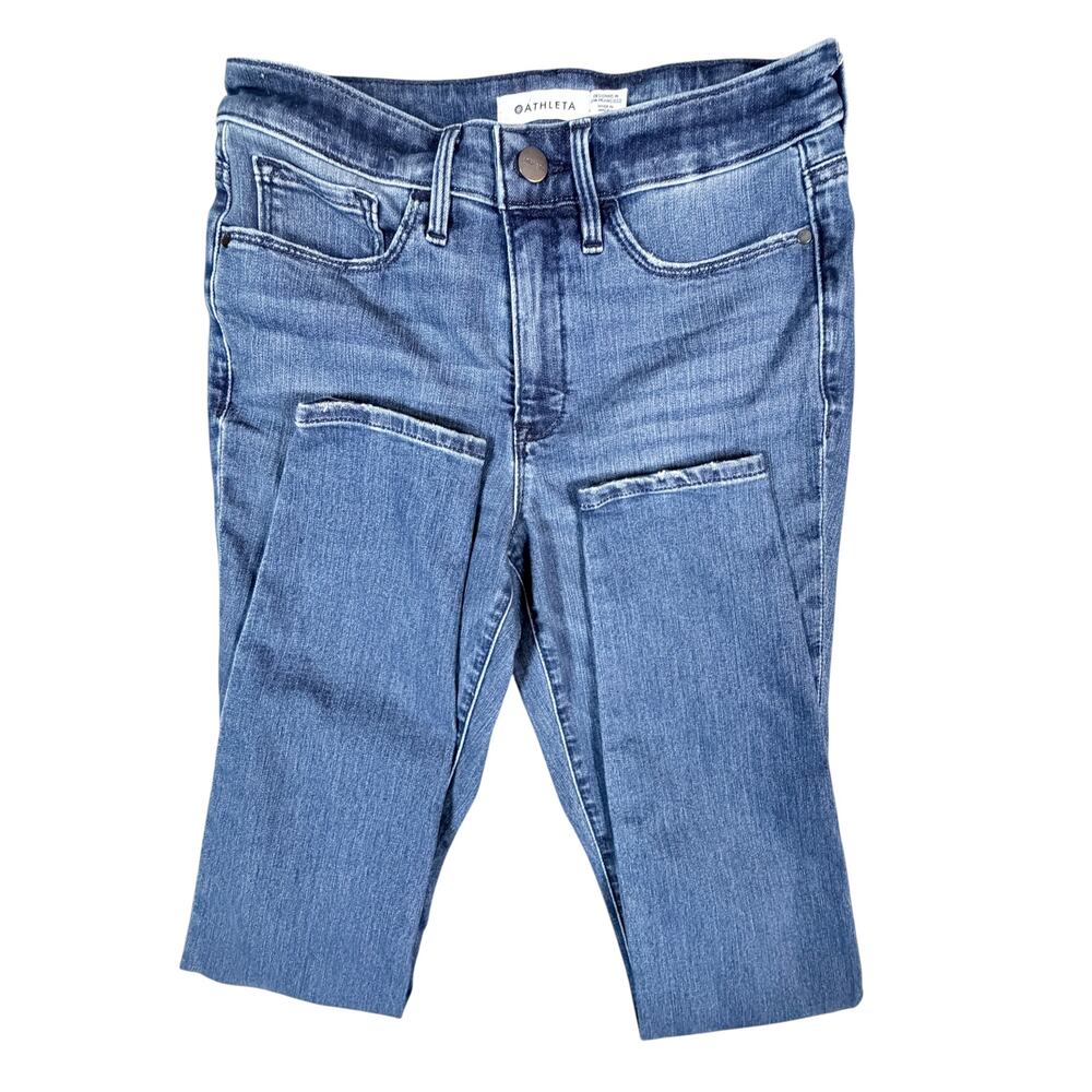 Athleta Sculptek Women's 4T Tall Stretch Denim Jeans Blue Skinny Slim Fit - Picture 12 of 13